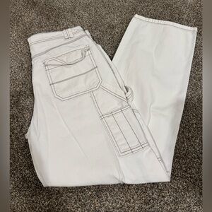 Garage women’s Off White Cargo Utility Jeans Carpenter Pants High Rise Size 7